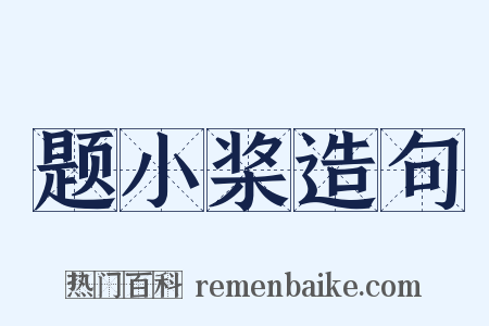题小桨造句是什么意思的图片
